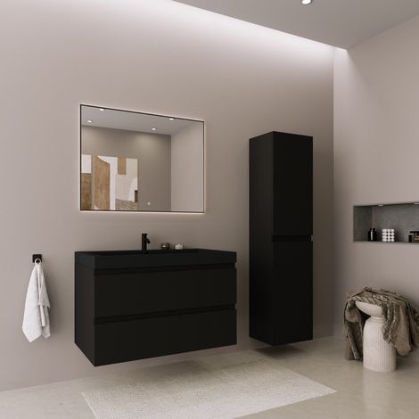 Ensemble meuble vasque 80 cm avec colonne - LOMAZOO Avalon - (1/5)