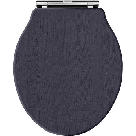 Hudson Reed Chancery Soft Close Toilet Seat Chrome Hinges - Twilight Blue (1/2)