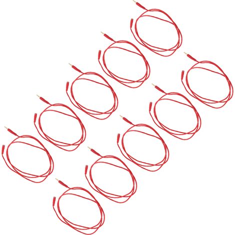 10er-Set Bananenstecker-Prüfleitungen aus PVC und Messing, 2 mm, rot (1/5)