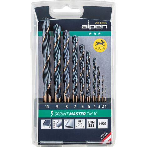 Alpen Hss Sprint Master Coffret de perçage 10 pièces (1/5)