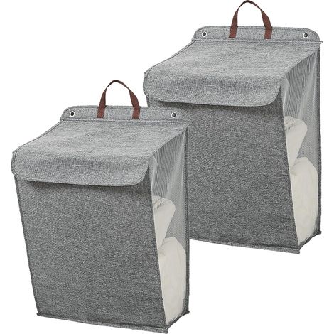 Lot de 2 pcs Paniere a Linge Sale Grand, Panier à Linge, Panier à Linge Pliable, Panier de Rangement, Tissu Oxford Paniers à Linge, Bac Linge Sale, Corbeille à Linge Portable, pour Maison (1/5)