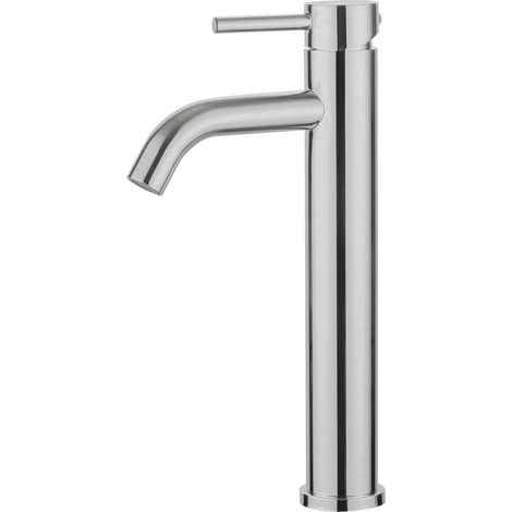 Robinet de Lavabo, Robinet Mitigeur Lavabo Haut de Salle de Bains avec Bec Haut, Mitigeur avec Raccordement Eau Froide, Gris