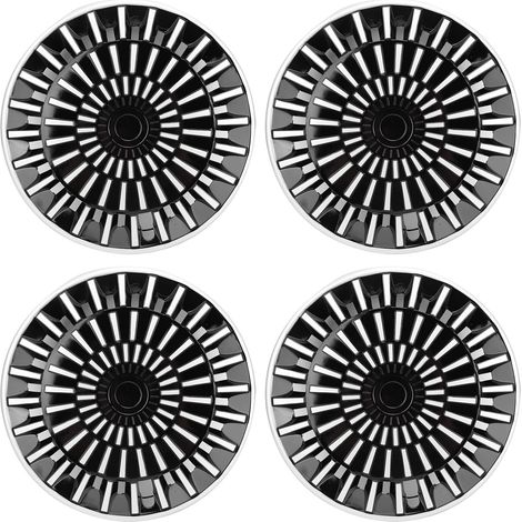 14 Pouces Enjoliveurs de Roues, Kit de 4 Enjoliveurs Universels R14 pour Voitures, Camions, SUV, Jantes en Aluminium, Jantes en Acier, Enjoliveurs de Roue Noirs (1/5)