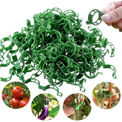 300 Pflanzenclips Gartenclips wiederverwendbar Gartenbedarf Kletterpflanzenclips für Kletterpflanzen, Gemüse, Weinreben, Tomaten Kunststoffclips (1/5)