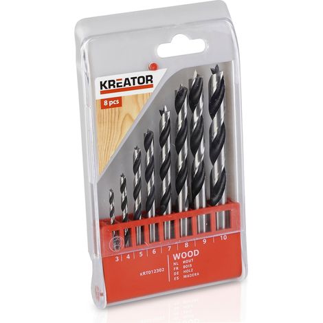 Coffret 8 Forets à Bois Kréator Coffret 8 Mèches à Bois - Kreator (1/2)