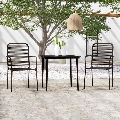 vidaXL 3 Piece Garden Dining Set Black (1/5)