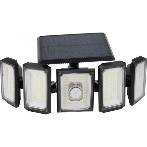 Lampe solaire extérieure avec détecteur de mouvement, applique murale 300 LED pour garage, télécommande, étanche IP65, lot de 2, DUBUNS-AquaForge