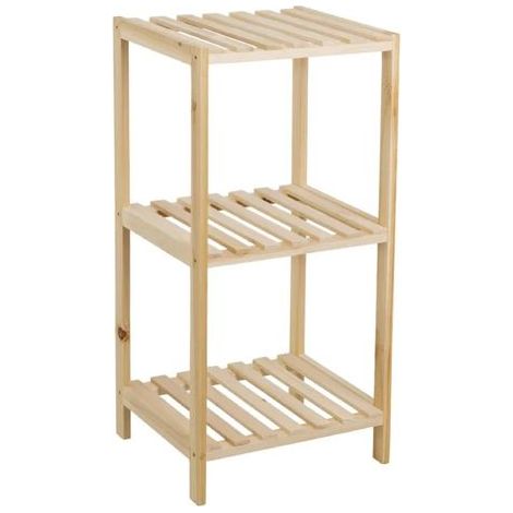 Étagère - JUANIO - Étagère à 3 niveaux - Sapin naturel - 35x30x70 cm - 5 kg/étagère (1/4)