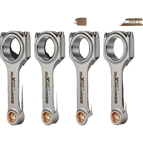 Bielas forjadas de acero SAE 4340, diámetro del extremo pequeño 21 mm, diámetro del extremo grande 52 mm, longitud 143 mm, 600-800 CV (1/5)