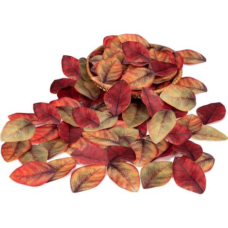 200 Stück Kunstlaub Herbstblätter, Gemischte Farben, Künstliche Magnolienblätter für DIY Deko (1/5)