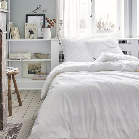 Housse de Couette Unie en Coton, Tout Doux, 200x200 cm (1/2)
