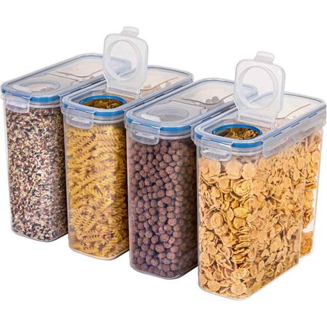 Réservoir de stockage de céréales 4L étanche à l'humidité et aux insectes, seau à riz, boîte de conservation alimentaire en plastique PP transparent et hermétique (1/5)