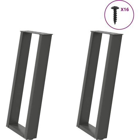 Konsolentischbeine U-Form 2 Stk. Anthrazit 38x(72-73) cm Stahl