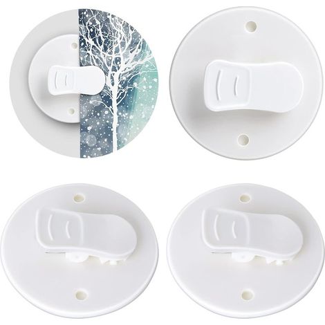 Set di 4 clip paraspruzzi, clip autoadesive per tende, clip per tenda da doccia, non richiedono foratura, clip per appendere la tenda da doccia in campeggio (1/5)