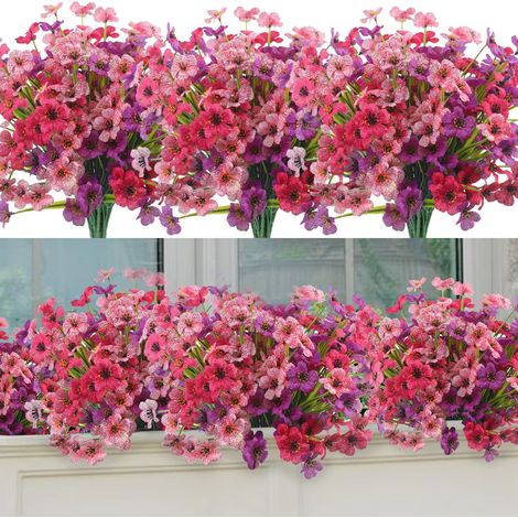 Un ensemble de 18 fleurs artificielles - orchidées artificielles - plantes artificielles - utilisées pour les activités de plein air, les jardins, le