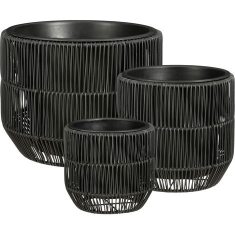 Mica Decorations Cache-pot extérieur Noir H28xl36xL36cm (1/5)