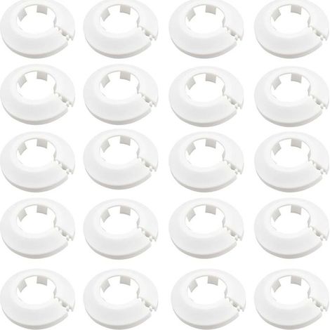 Lot de 20 cache-tuyaux de radiateur - Rosettes de protection - Pour cache-radiateurs - Blanc (1/4)