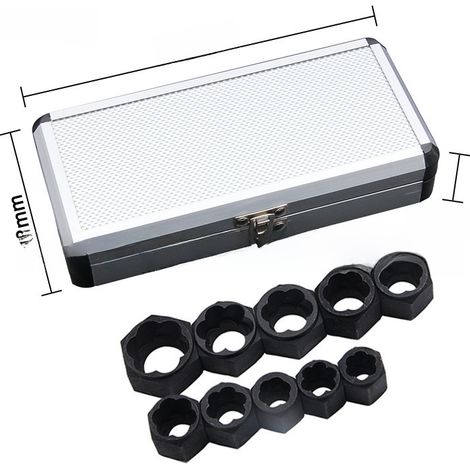 Ensemble de dix outils de démontage d'écrous hexagonaux (boîte en aluminium, format compact, 355 g) - Vente en gros transfrontalière (1/5)