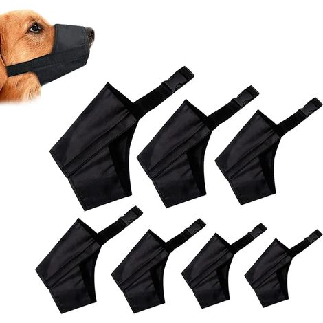 Maulkorb für Hunde, verstellbarer Maulkorb für kleine, mittelgroße und große Hunde mit langer Schnauze, bequem zum Beißen, Bellen und Kauen, Schwarz (1/5)