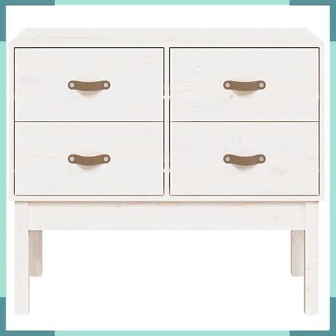 821740 Armoire console Blanc 90x40x78 cm Bois de pin solide (1/5)