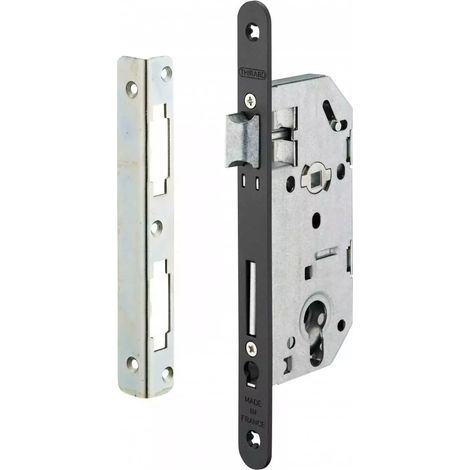 THIRARD - Serrure encastrable Monomax pour cylindre européen, axe 40mm, bouts ronds, têtière affleurante droite - THIRARD (1/3)