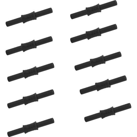 Lot de 10 connecteurs banane J.20009 4 mm femelle-femelle isolés, adaptateurs d'extension noirs (1/5)
