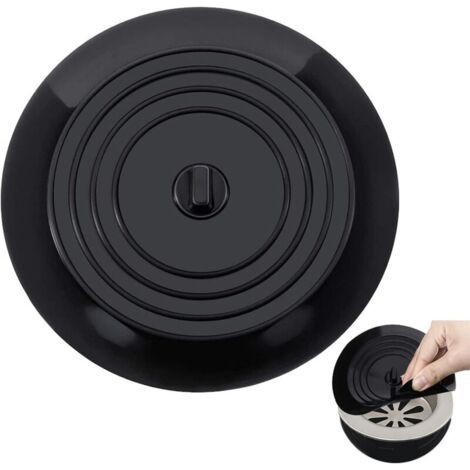 AIDUCHO 15 cm Silikon-Badewannenstöpsel Abflussstopfen für Küche, Bad und Waschküche (Schwarz) (1/4)