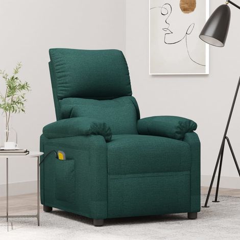 Fauteuil de massage,Fauteuil Relax,Chaise Massage Vert foncé Tissu FNNF483865 (1/5)