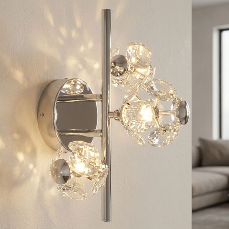 LED Wandleuchte Kristalloptik Wandlampe goldfarben Wohnzimmerlampe L 41 cm (1/5)