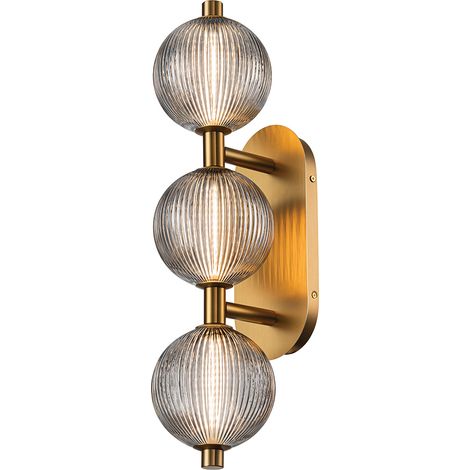 Applique Palmas oro spazzolato vetro fumé LED 27W IP44 (1/5)