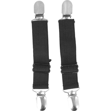 2 pièces Attaches de Lits Élastiques, Confortables et Pratiques, Accessoires de Literie Résistants et Faciles à Installer, Noir (1/5)