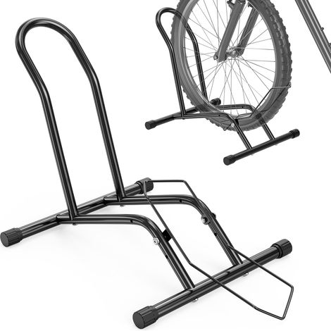 Support Vélo au Sol, Support de Vélo Réglable, Porte-Vélo Gain de Place pour VTT et Vélo de Route, Diamètre de Roue Max 30 Pouces (env. 76 cm), Usage Intérieur et Extérieur (noir) (1/5)