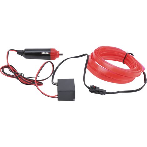 3 Meter lange LED-Auto-Innenbeleuchtung, Zigarettenanzünder-Ansteuerkabel, Neonröhre, rot (1/5)