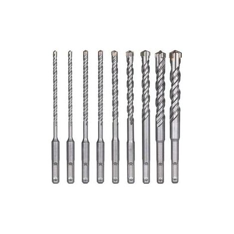 Forets À Béton, 9pcs (5 Mm 16x160 Mm) Foret Carrelage, Foret À Percussion Électrique Sds-Plus Pour Perforateur, Forets Transversaux Pour Béton, Brique, Pierre, Naturelle, Métal (1/5)