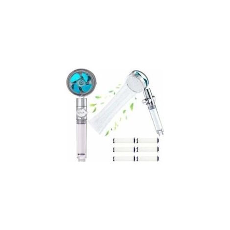 Pommeau de douche haute pression, pommeau de douche Wappiot pour salle de bain, pommeau de douche anticalcaire avec système de filtration et 4 filtres en coton PP pour salle de bain (1/4)