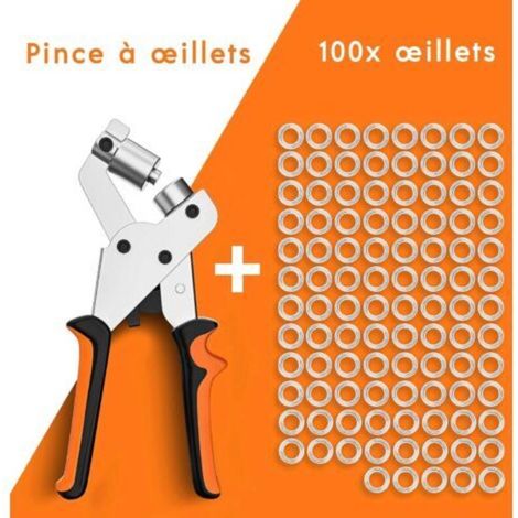 Professional Eyelet Punching Pliers - Minimal Effort - Punching Pliers with 100 Eyelets (Inner Ø 10 mm) (1/5)