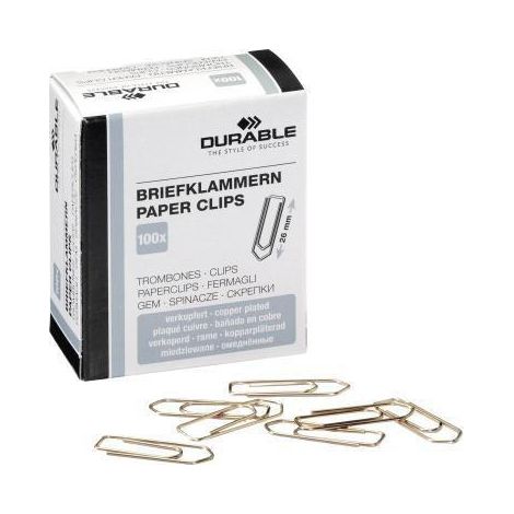 DURABLE Briefklammer 120424 26mm verkupfert 100 St./Pack.