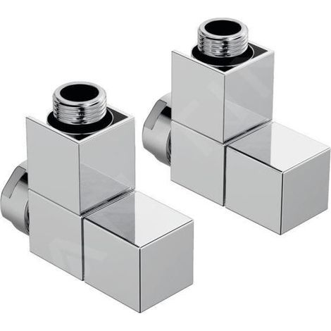 Zehnder Accessoires - Vanne d'angle SET W et raccord pour retour 1/2, avec poignée carrée, chromée 839198