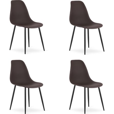 Silla WAT color café / patas negras x 4 (1/5)