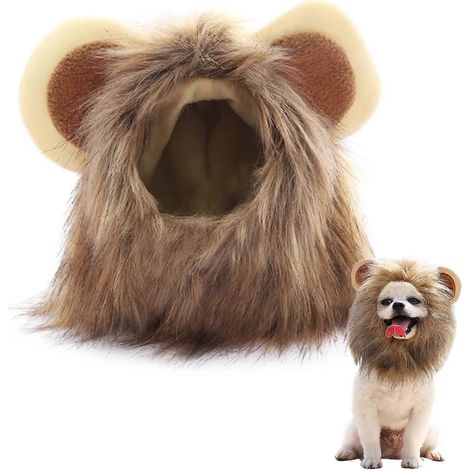 Costume de lion à crinière - Perruque de lion à crinière - Costume pour chien et chat - Costume de cosplay pour petits chiens et chats (1/5)