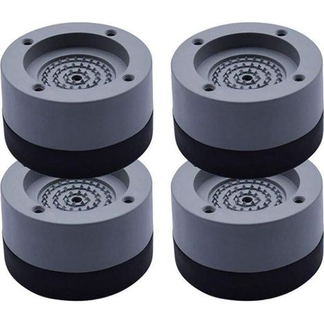 Patins anti-vibration universels 4 pièces pour lave-linge et réfrigérateur, stabilisateurs de pieds, piédestaux amortisseurs pour fixation stable et réduction des vibrations (1/5)