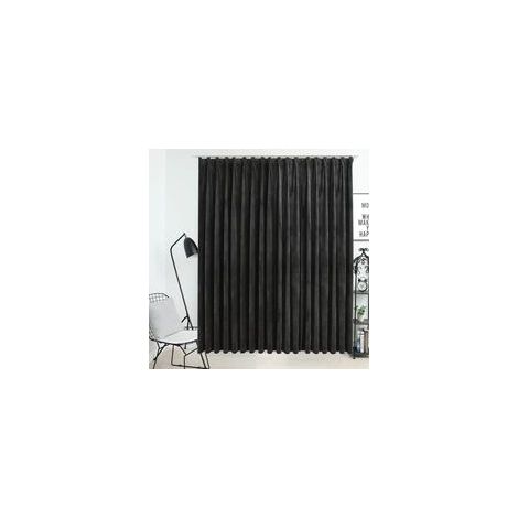Verdunkelungsvorhang mit Haken, Samt, Anthrazit, 290 x 245 cm - Crezuo