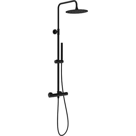 Colonne de douche Tanos avec Douchette, pomme de douche Ø250mm et Thermostat noir mat (1/3)