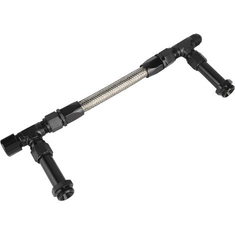 Tuyau de carburant double inox acier modifié noir universel pour raccord AN8 (1/5)