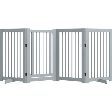 Puerta plegable para perros de madera de pino, 4 paneles, 220 x 91 cm con puerta MODENUIT (1/5)