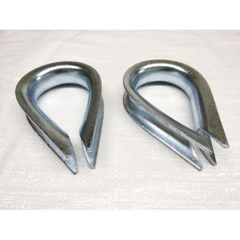 26MM Wire Rope Thimbles x2 - Galvanised Steel Commercial Loop
