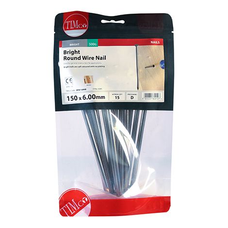 TIMCO Round Wire Nails Bright - 150 x 6.00
