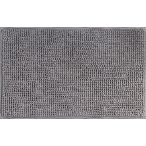 Tapis De Bain - 40 X 60 Cm - Microfibre Chenille - Antidérapant - Lavable En Machine - Gris Foncé (1/5)