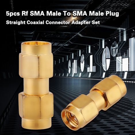 Lot de 5 adaptateurs de connecteurs coaxiaux droits SMA mâle vers SMA mâle RF (1/5)
