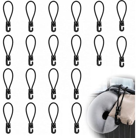 Elastic Bungee Bands with Hook 15cm (20 Pcs), Elastic Bungee Cord with Hook for Fixing Tarpaulin, Camping, Biking, Car Trunk Storage, Outdoor Storage Reusable (1/5)